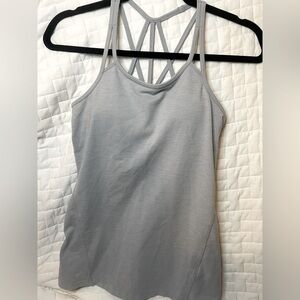 Athleta Gray Fitted Sleeveless Tank Top